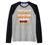 New Year DON'T LIVE IN FEAR THE FIREWORKS MASTER Funny Raglan Baseball Tee