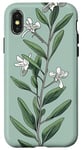 iPhone X/XS Leaves Botanical Plant Line Art Sage Green Wildflower Floral Case