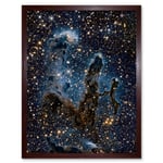 Hubble Space Telescope Image The Pillars Of Creation Blue Haze Near Infrared View Of Eagle Nebula Light Silhouettes Of Stars Dust And Gas Art Print Fr