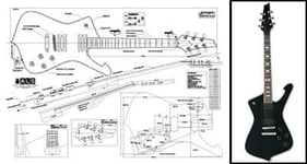 Plan of Ibanez Iceman Guitare électrique – Impression pleine échelle