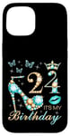 Coque pour iPhone 15 24 ans, c'est mon anniversaire, 24 ans, Reine des 24 ans