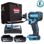 Makita DTD152 LXT 18v Impact Driver With 2 x 5Ah Batteries, Charger & Cube Bag
