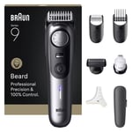 Braun - Skjeggtrimmer Series 9, +7 Barberingsverktøy, BT9520 - Satin Chrome