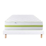 LUXURY LITERIE - Ensemble matelas + sommier - RÊVERIE - 160 x 200 cm - Tapissier - Ferme  - Face été/hiver