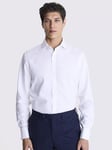 Moss Tailored Fit Royal Oxford Double Cuff Non-Iron Shirt, White