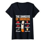 Womens The Dangers of Smoking - Anti Smoking World No Tobacco Day V-Neck T-Shirt