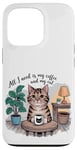 Coque pour iPhone 13 Pro Mignon café et chat amoureux des chats drôles et citations de café femmes