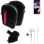 Shoulder bag / holster + earphones for Motorola Moto G 5G (2022) Belt Pouch Case