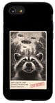 Coque pour iPhone SE (2020) / 7 / 8 Selfie drôle raton laveur noir et blanc Roswell photo animal OVNI