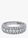 E.W Adams 18ct White Gold Triple Row Half Eternity Ring, N