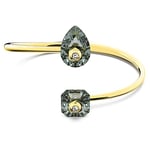 Swarovski Bracelet-jonc Numina femme, cristaux gris contrastés taille poire et impériale, placage de ton or, gris, taille S