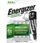 Energizer Piles Rechargeables AAA, Recharge Power Plus, Lot de 4