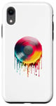 Coque pour iPhone XR Dripping Paint Art Disque Vinyle Platine Musicale Musique