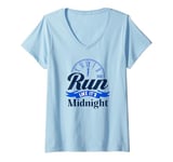 Womens Run Like It's Midnight V-Neck T-Shirt