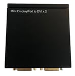 Mini DisplayPort till DVI Splitter, två DVI-I-utgångar, Full HD, 2,2 Gbps, svart