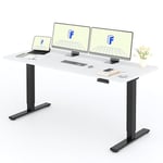 FLEXISPOT 2 Moteurs Bureau Assis Debout 180x80 Une Pièce, Bureau Debout électrique avec Panneau à Fonctions Mémoires, Bureau Réglable en Hauteur Électrique, Charge 100kg, Noir+Blanc