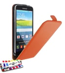 ETUI A RABAT SAMSUNG GALAXY S5 OPEN FLIP ORANGE ECO-CUIR (PU)