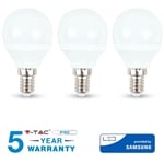 V-tac - samsung led bulbs E14 5.5W mini globe cold 6400K 3 pieces