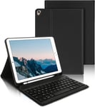 Clavier Pour Ipad 10.2 9eme/8eme/7eme Génération 2019/2020/2021,Étui Clavier Ipad 9eme Generation Avec Fente Pour Stylo,Azerty Clavier Ipad Bluetooth Pour Ipad Air 3/Ipad Pro 10.5 2017,Noir