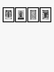 John Lewis Assaf Frank 'Architectural Doorways' Framed Print & Mount, Set of 4, 43.5 x 33.5cm, Black/White