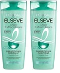 L'Oréal Paris - Shampooing Purifiant pour Cheveux Normaux Ayant Tendance à Regraisser - Cuir Chevelu Purifié - Enrichi en Argiles Fines - Elseve Argile Extraordinaire - 300 ml (Lot de 2)