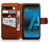 Mobilväska Samsung Galaxy A40 Äkta Läder Cognac