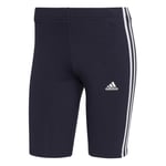 ADIDAS Womens HM9289 Ink Blue White Gym Sports Leggings Shorts | Small UK 8-10