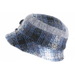 Beret Chapeau Femme Laine Bleue et Grise Retro Bonnet Hiver Lyara-Taille unique