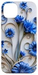 Coque pour iPhone 14 Plus Fleur Bleu Bleuet Floral Nature Femme Filles Fleurs