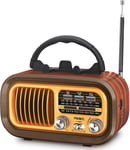 J-150 Poste Radio Vintage,AM/FM/SW Radio Portable Rechargeable avec Batterie 1200mAh et Piles D,Mini Radio Vintage Retro,Transistor Radio a Pile Compatible Bluetooth/USB/TF(Q8)