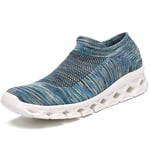 FLARUT Slip-on Sneakers Hommes Femmes Running Fitness Chaussures de Marche Légères Baskets Chaussures de Course sur Route Respirantes et Décontractées(Bleu Clair,38)