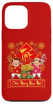 Coque pour iPhone 13 Pro Max Robe de Nouvel An vietnamien Chuc Mung Nam Moi Garçon Fille Ao Dai