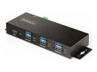 Startech.Com 7-Port Managed Usb Hub With 7X Usb-A, Heavy Duty With Metal Industrial Housing, Esd & Surge Protection, Wall/Desk/Din-Rail Mountable, Usb 3.0/3.1/3.2 Gen 1 5Gbps - Hub - 6 X Usb 3.2 Gen 2 + 1 X Usb 3.2 Gen 1 - Stasjonær, Din-Skinnemonte