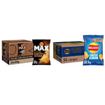 Walkers Max Flame Grilled Steak Crisps, 50 g, Pack of 24 & Cheese and Onion Crisps, 32.5g (Case of 32)