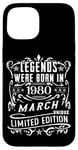 Coque pour iPhone 15 Anniversaire Mars 1980 Édition Limitée Cadeau Utilisé March