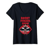 Womens Rocky Horror Show Dr Frank N Furter With Lips V-Neck T-Shirt