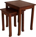 Solid Mahogany Orchard Nest Of Two Side Tables Contemporary Style NEW T055