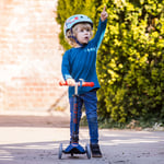 Kids Mini Foldable Navy Scooter with Helmet & Bell - Adjustable, Stylish & Safe