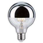 Paulmann Paulmann-LED-pääpeililamppu E27 G95 4,8W 827 hopea