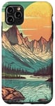 Coque pour iPhone 11 Pro Max Rocky Mountain Lake Vintage Paysage graphique