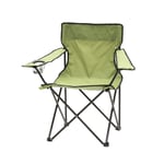 Hopfällbar campingstol med mugghållare - Grön