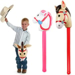 YGCHEN Ballon Tête de Cheval Gonflable Ballons Fête de Cowboy Bâton de Poney Foil Ballon Baguettes de Tête de Chevaux Jouets Gonflables Enfants Fournitures de Fête d'Anniversaire