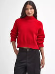 Barbour International Milla Roll Neck Jumper, Scarlet