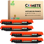 COMETE CONSOMMABLE 126A Pack de 4 Toners compatibles avec HP 126A CE310A CF341A - 4 Noir