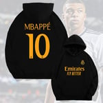 Fotboll Sport Real Madrid Mbappe Hoodie Hoodie Herr Höst Ungdom Trendigt Märke Lös Axel Långärmad Topp black S