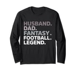 Husband Dad Fantasy Football Legend Retro Father's Day Long Sleeve T-Shirt