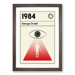 Big Box Art Book Cover 1984 George Orwell Framed Wall Art Picture Print Ready to Hang, Walnut A2 (62 x 45 cm)