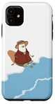 Coque pour iPhone 11 Goose se relaxant au bord de la mer, Goosey Beach Chill Vibes