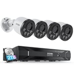 ZOSI 5MP POE CCTV System 4MP Audio Record Security Camera 8CH NVR with 2TB HDD