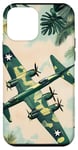 Coque pour iPhone 12 mini Bombardier B-17G Green Pop Art Tropical B-17 Flying Fortress de la Seconde Guerre mondiale